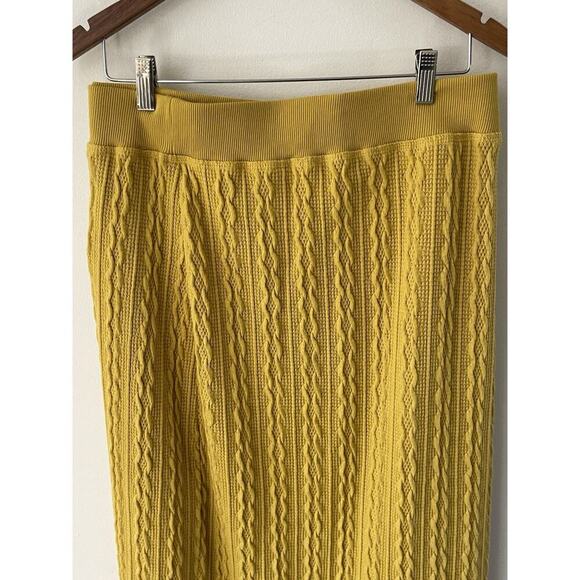 Ashley Stewart Cable Knit Skirt Nugget Gold Size 34-36 Relaxed Fit Stretch - Picture 3 of 10
